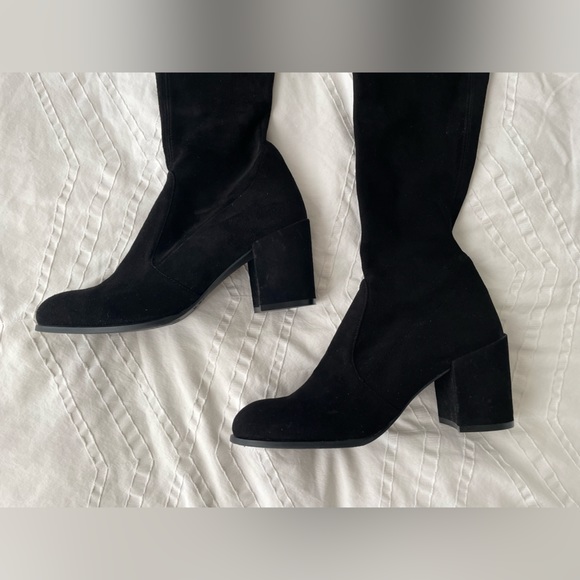 Stuart Weitzman Tieland Over The Knee OTK Boot - Black Suede - 8.5 US - Picture 6 of 16